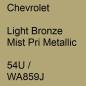 Preview: Chevrolet, Light Bronze Mist Pri Metallic, 54U / WA859J.